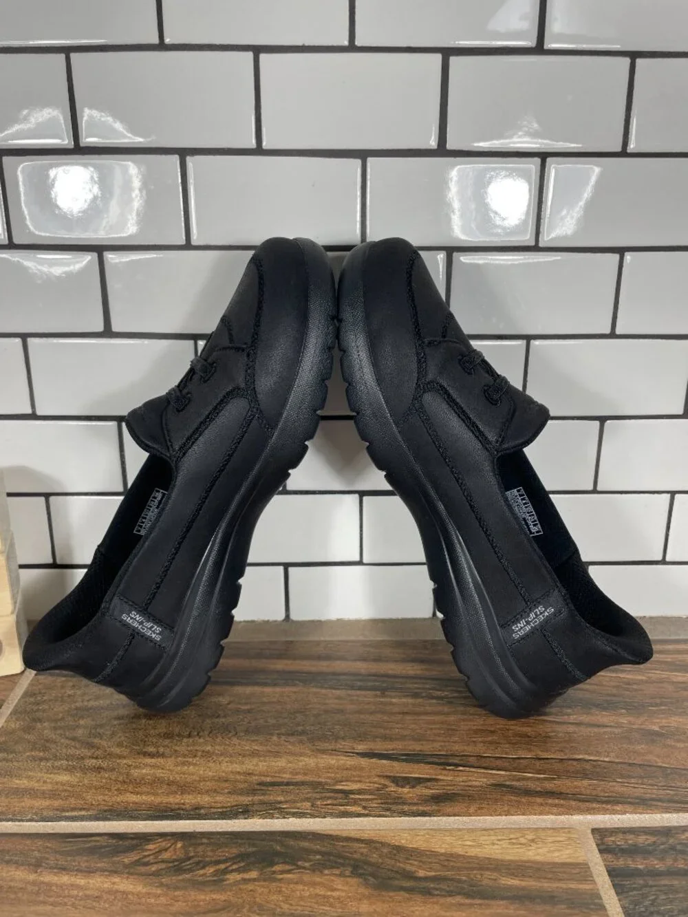 Skechers Slip-ins On The GO Flex Source Shoes Womens Sz 7 Wide Black Hands Free